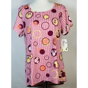 New LuLaRoe Disney Classic T Minnie Mouse Pink Polka Dot Short Sleeve Shirt XL